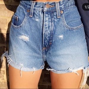 High waisted denim shorts